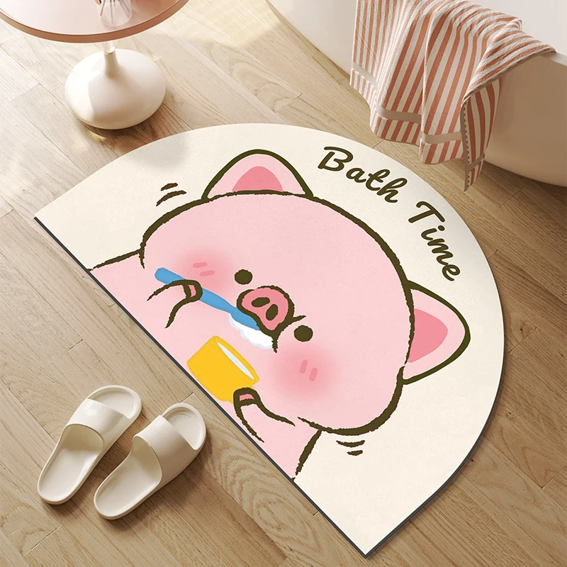 Cute Bath Time Pig-Shaped Bath Mat