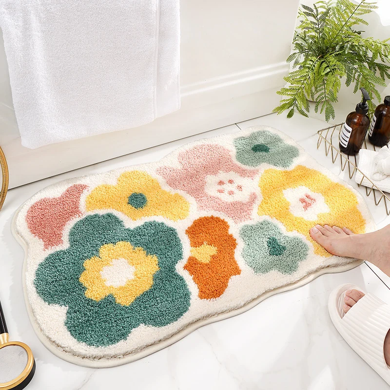 Cozy Rainbow-Themed Bath Mat