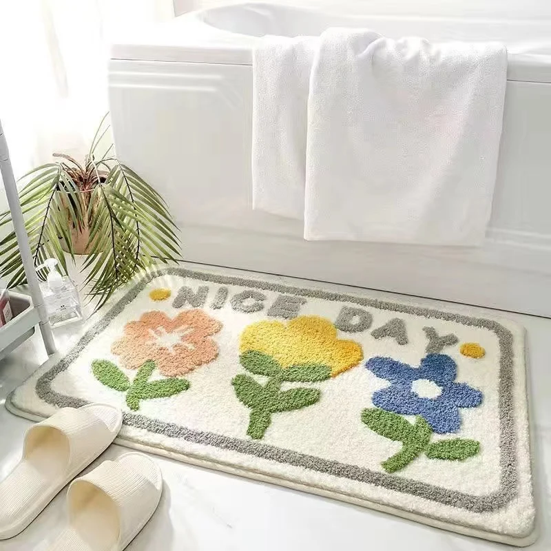 Cozy Rainbow-Themed Bath Mat