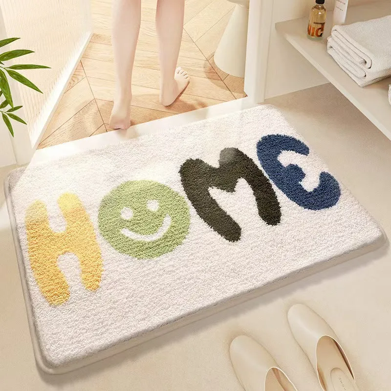 Cozy Rainbow-Themed Bath Mat