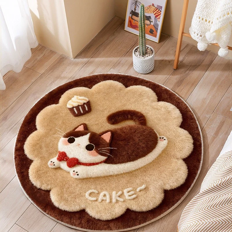 Cat-Themed Round Area Rug