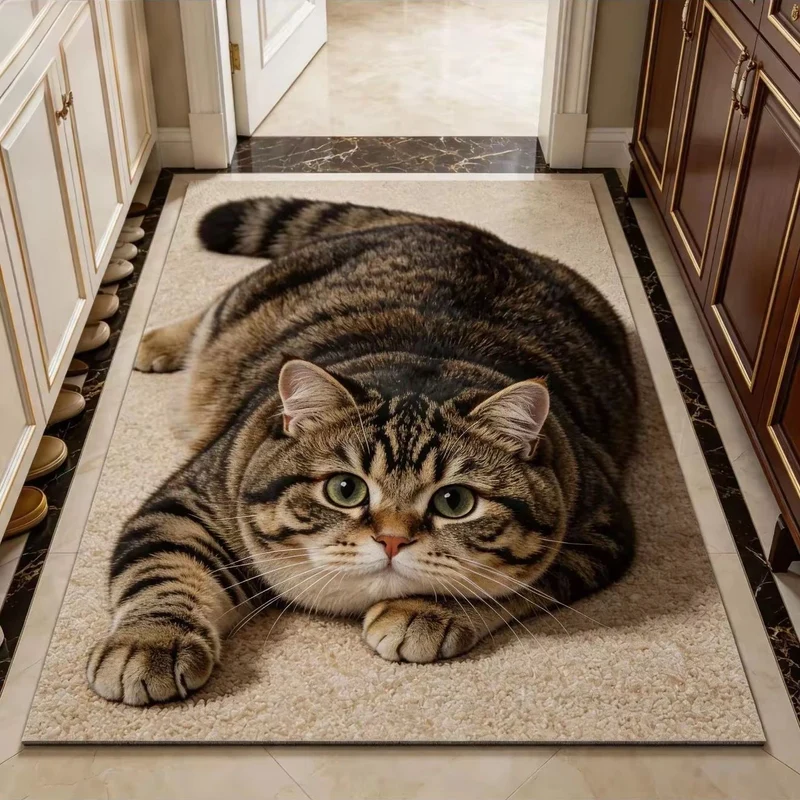 Cat-Themed Plush Area Mat