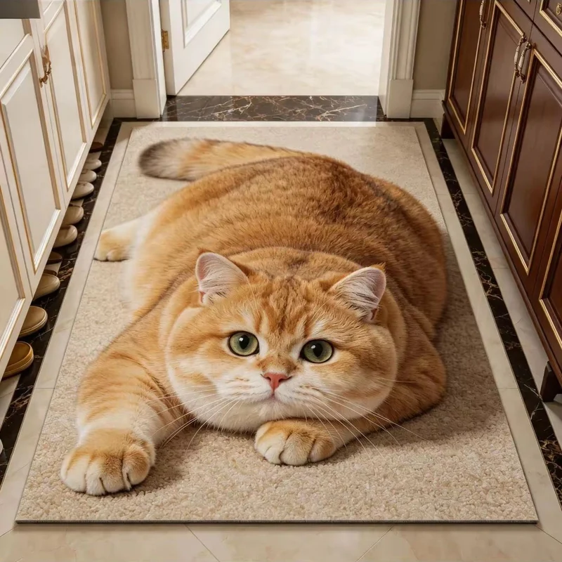 Cat-Themed Plush Area Mat