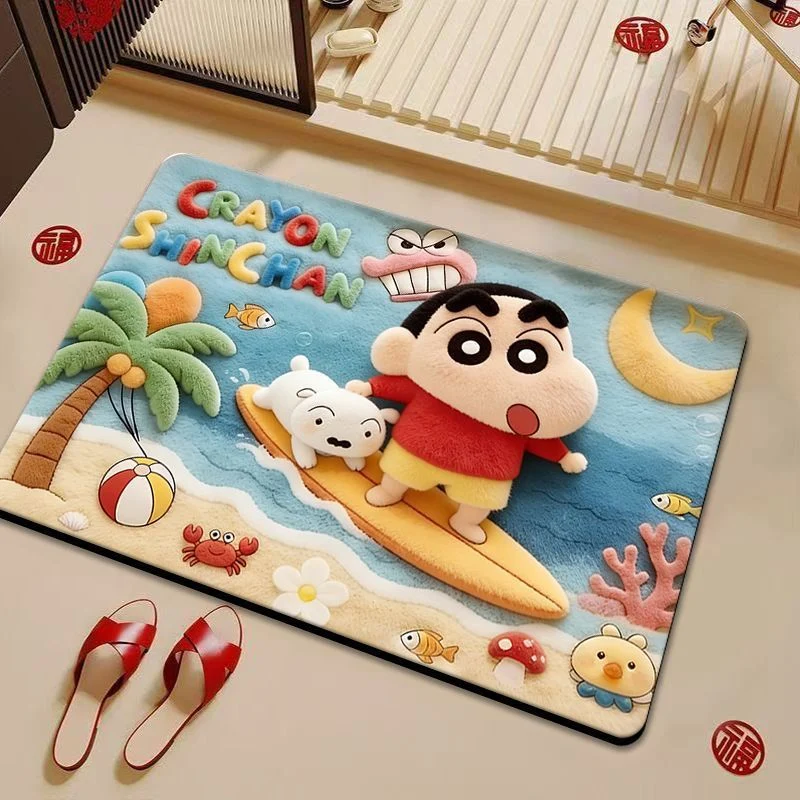 Cartoon-Themed Plush Bathroom Mat
