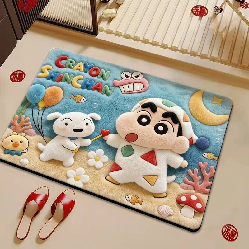 Cartoon-Themed Plush Bathroom Mat