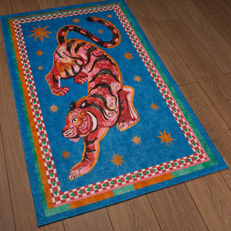 Artistic Tiger-Themed Area Mat