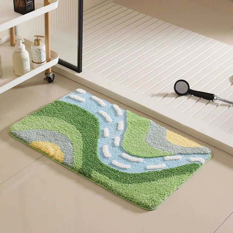 Artistic Leaf Pattern Bath Mat
