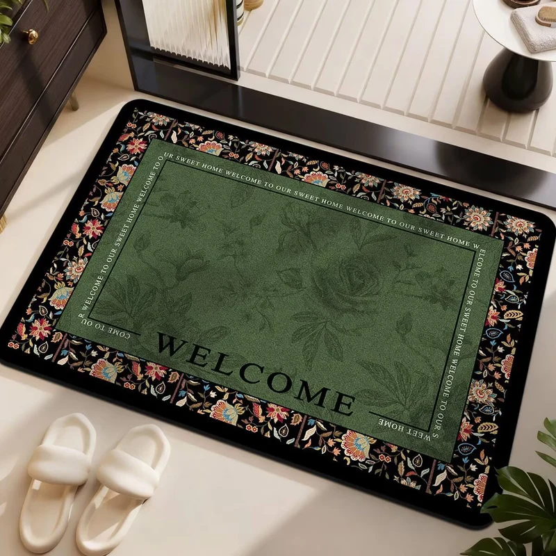 Floral Patterned Welcome Mat