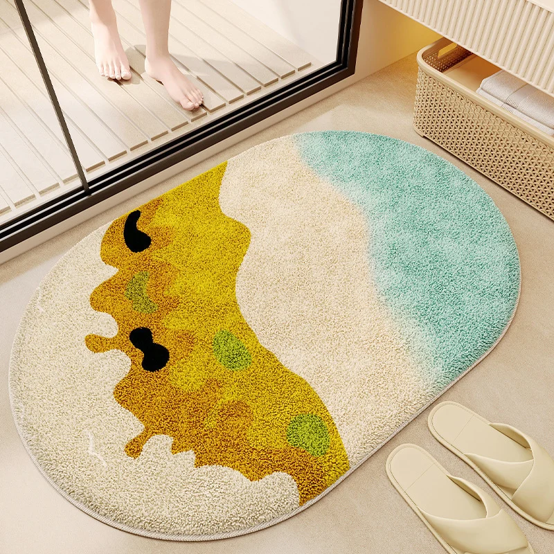 Floral Patterned Bathroom Mat