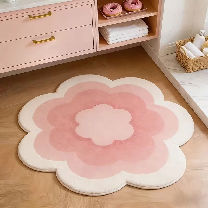 Floral Design Round Bath Mat