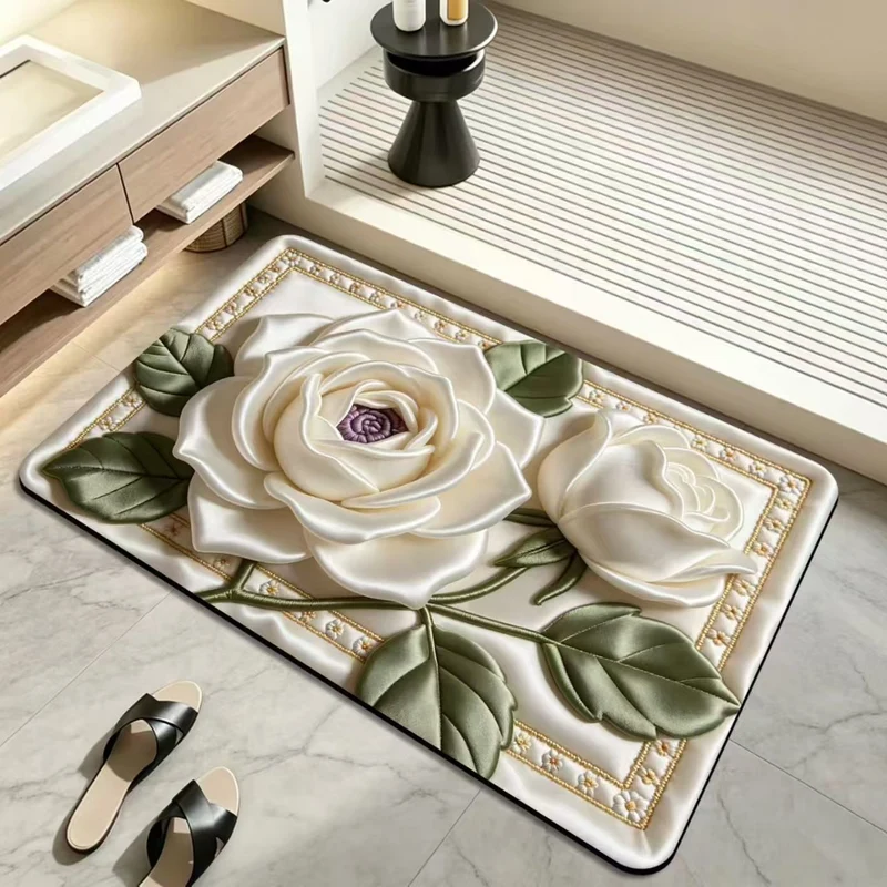 Floral Design Bath Mat