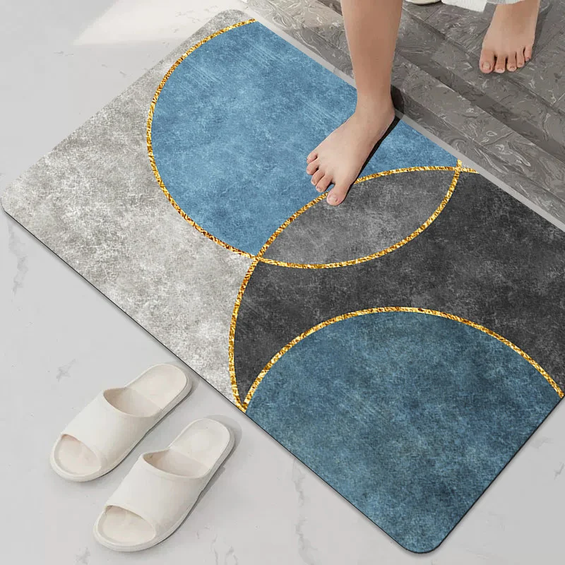 Elegant Marble-Inspired Bath Mat