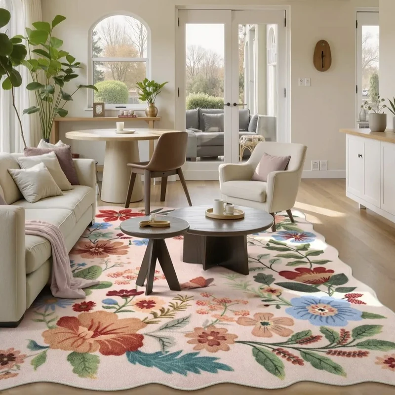 Elegant Floral Design Area Rug
