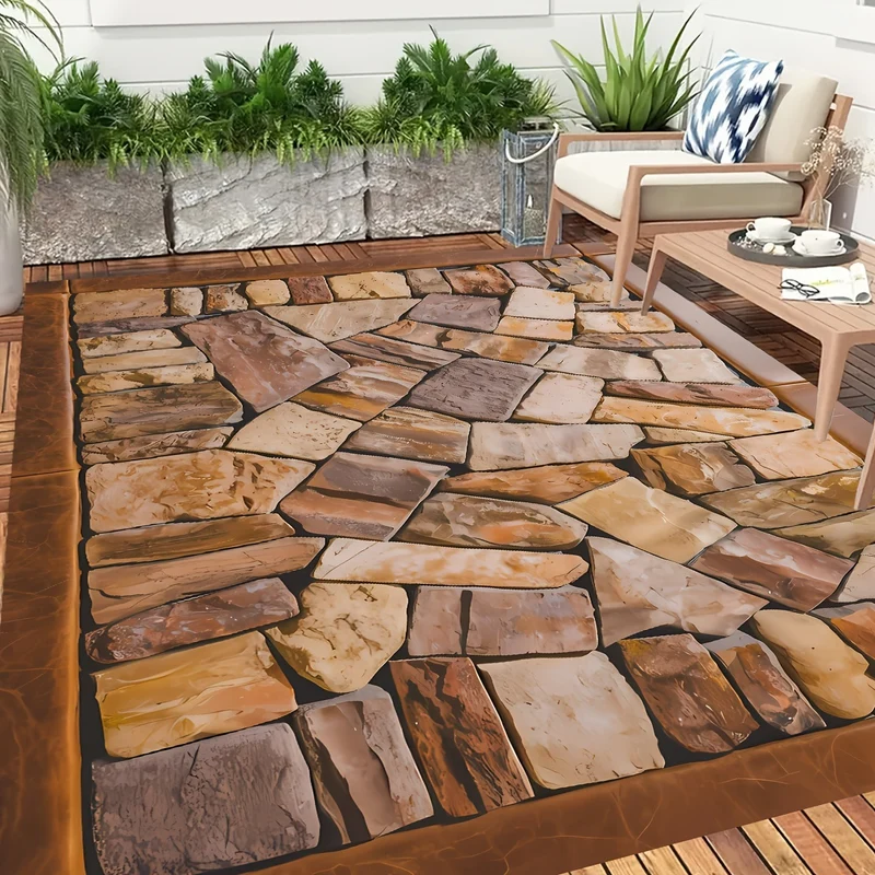 Decorative Stone Pattern Area Rug