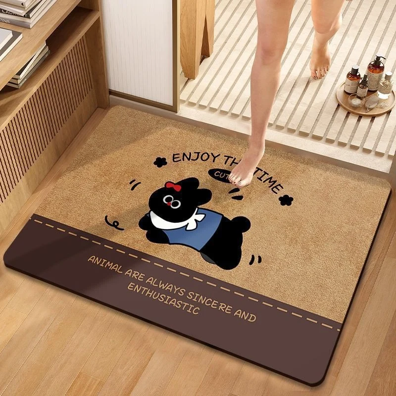 Cute Dog-Themed Plush Bath Mat