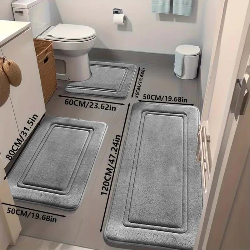Luxurious Non-Slip Bathroom Rug Set