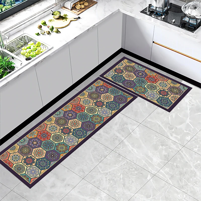 Geometric Pattern Bathroom Mat Set