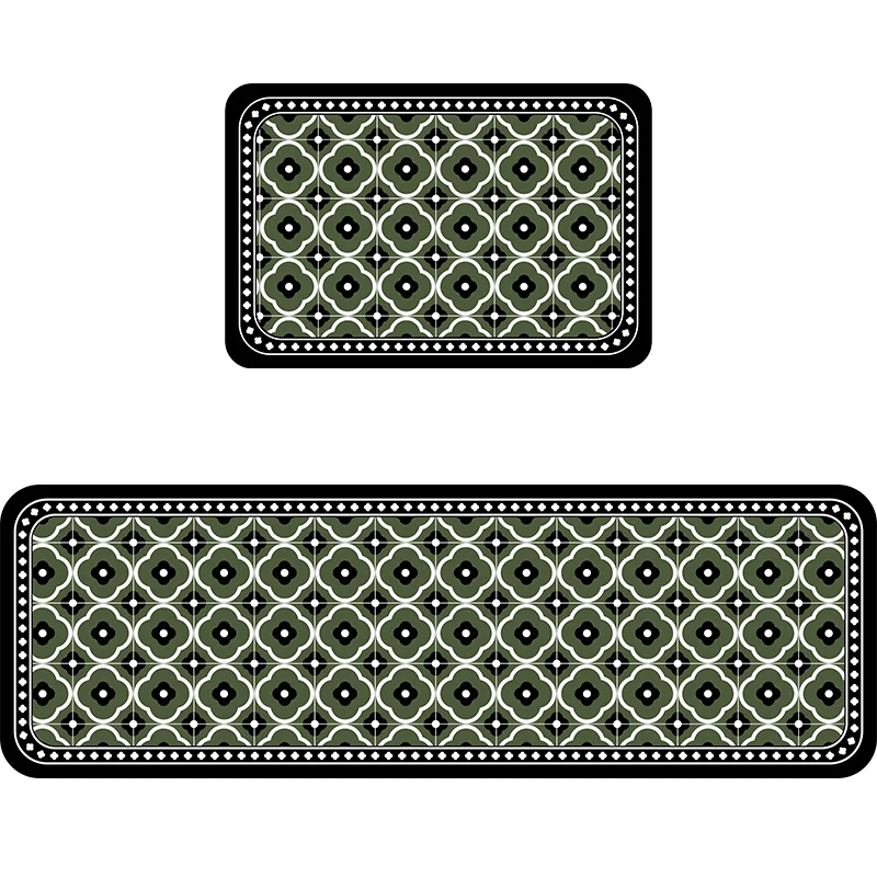 Geometric Pattern Bathroom Mat Set