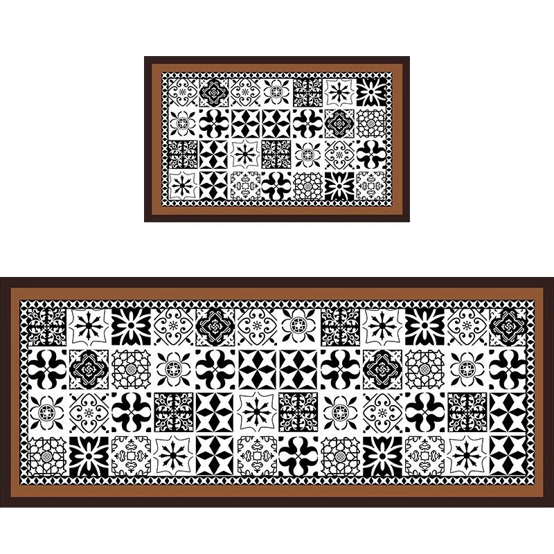 Geometric Pattern Bathroom Mat Set