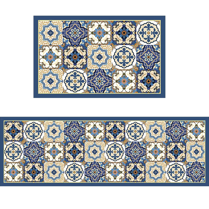 Geometric Pattern Bathroom Mat Set