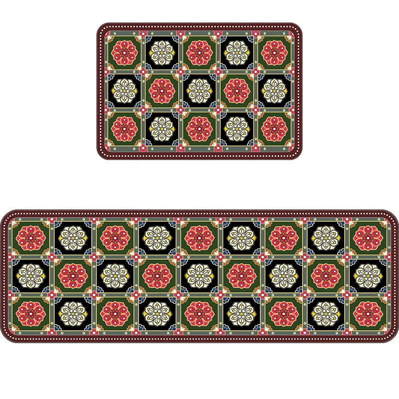 Geometric Pattern Bathroom Mat Set