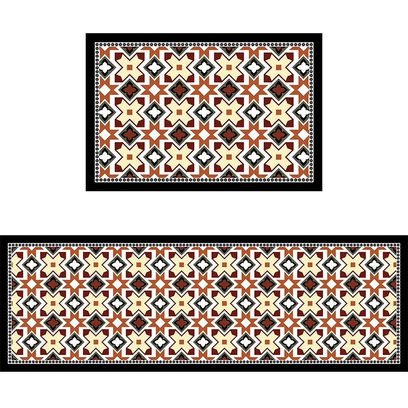 Geometric Pattern Bathroom Mat Set