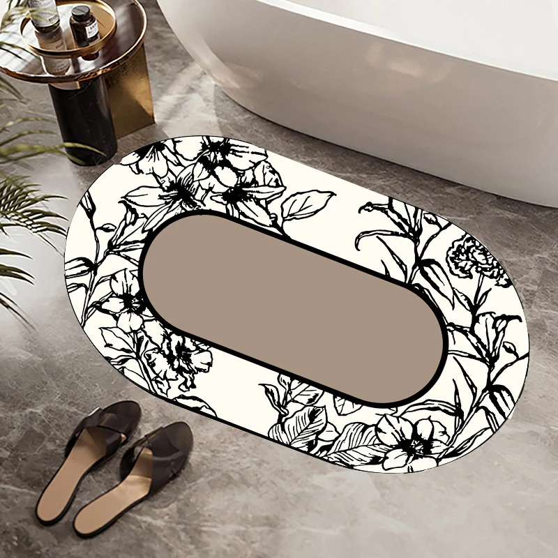 Floral Patterned Bath Mat