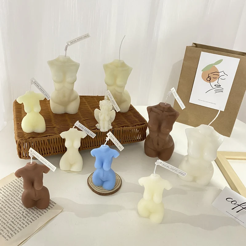 Sculptural Female Torso Scented Soy Wax Body Candle