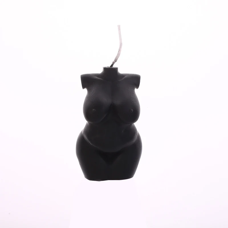 Hand-Poured Sculptural Pregnant Female Torso Decorative Wax Candle