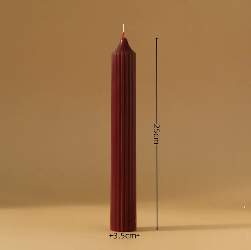Vintage Fluted Pointed Taper Pillar Candle