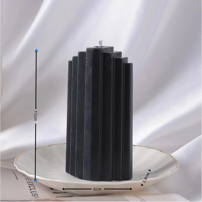Vertical-Fluted Square Sculptural Pillar Candle