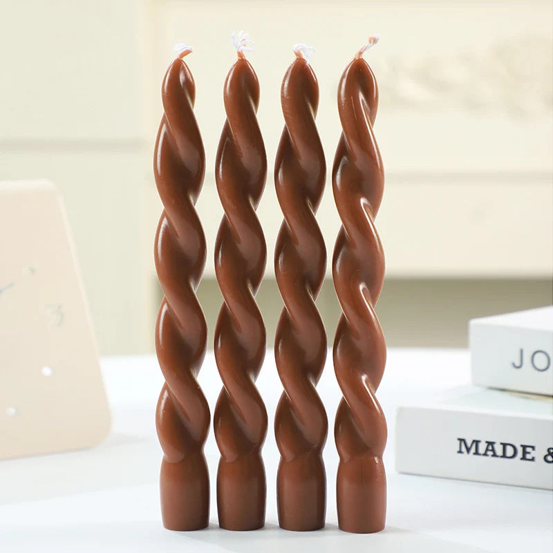 Twisted Spiral Taper Candle Set for Tabletop Decor