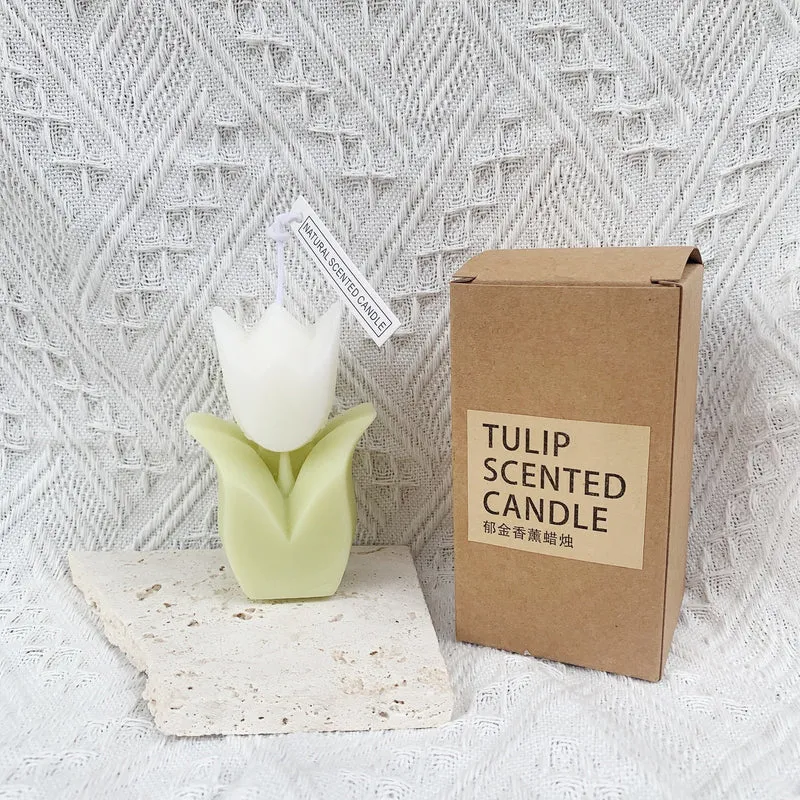 Tulip-Shaped Scented Decorative Soy Petal Candle