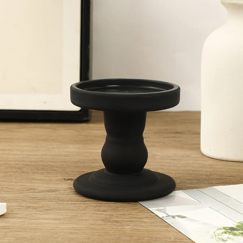 Textured Vertical-Ribbed Pointed-Top Decorative Pillar Candle