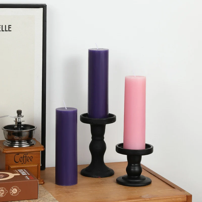 Straight Cylinder Pillar Candle Long-Burn Unscented Home Decor