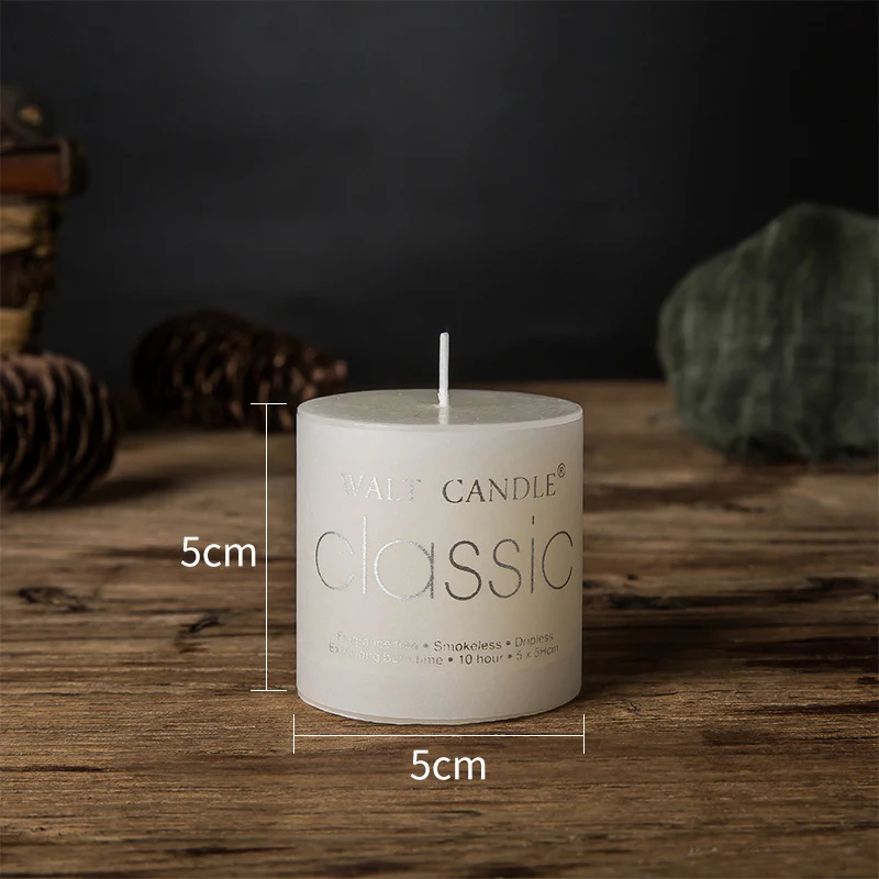 Small Classic Pillar Candle Short Cylinder Soy Wax Long-Burn