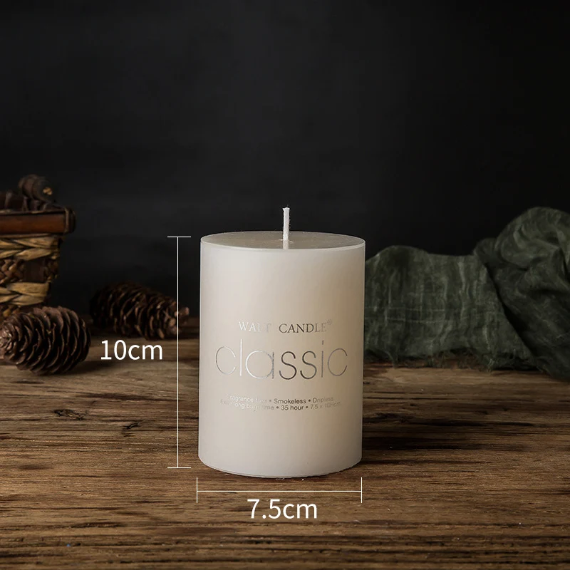 Small Classic Pillar Candle Short Cylinder Soy Wax Long-Burn