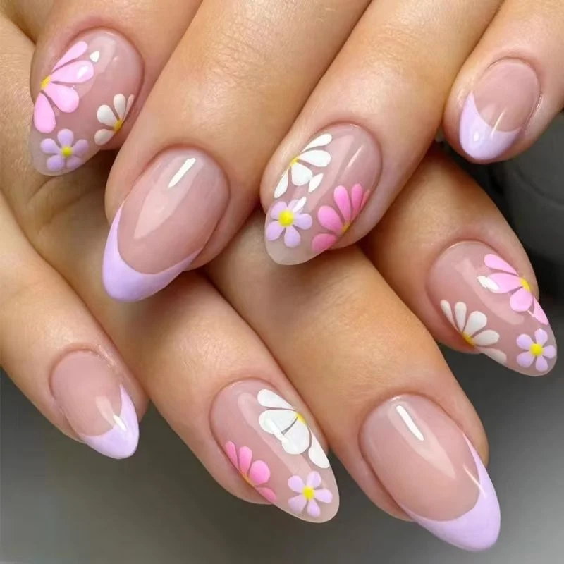 Künstlerisches Floral Französisches Nagelkunstset Karnz