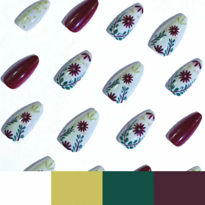 Künstlerische florale Design-Acrylnagelverstärkung Karnz
