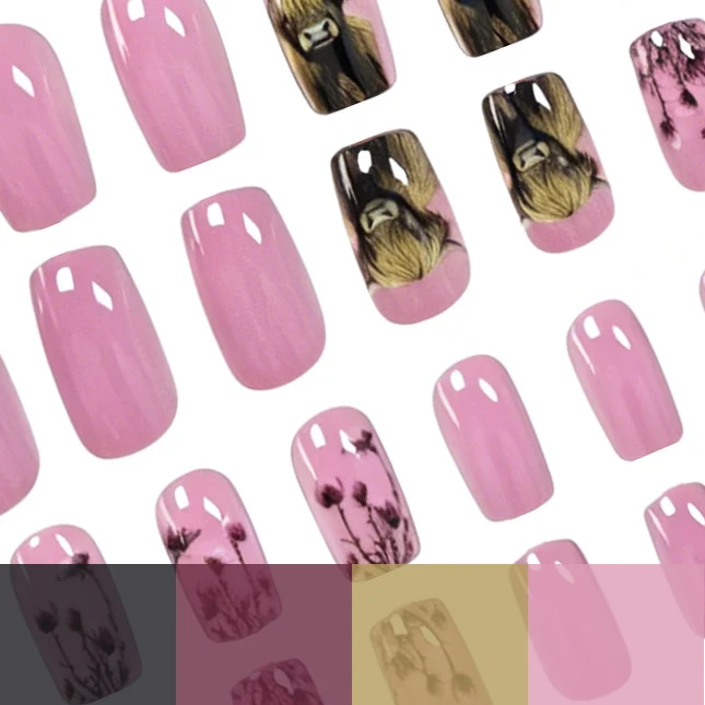 Floral-Themed Highland Cattle Nail Art Stornfield