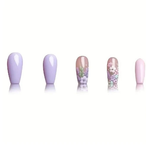 Floral Themed Acrylic Nail Art Enhancements Stornfield