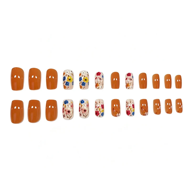 Floral Patterned Press-On Nail Enhancements Stornfield