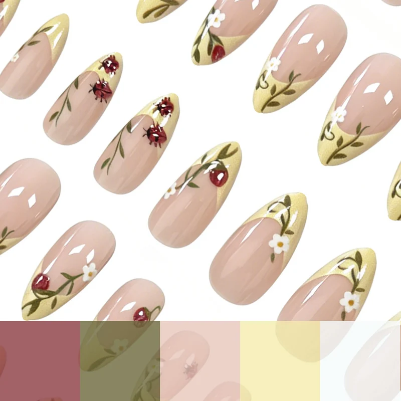 Floral Patterned Acrylic Nail Enhancements Stornfield