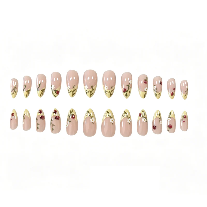 Floral Patterned Acrylic Nail Enhancements Stornfield