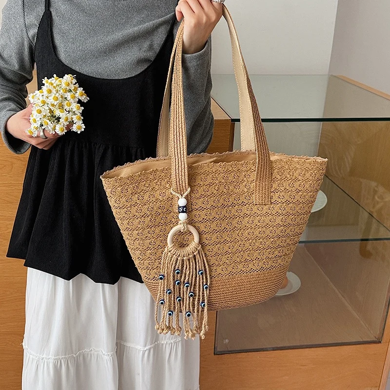 Decorative Woven Tote Bag