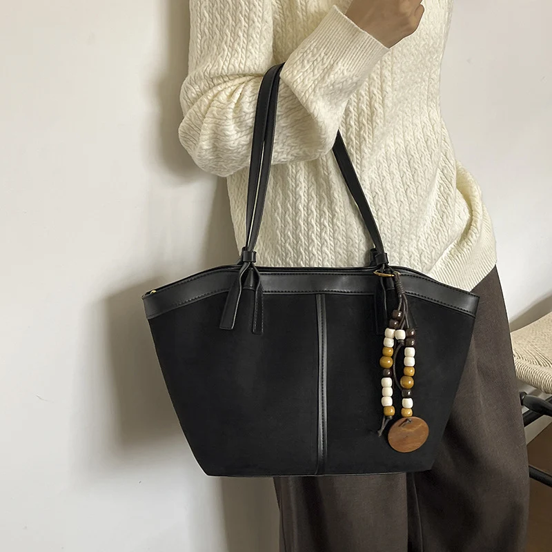 Chic Suede Tote Handbag