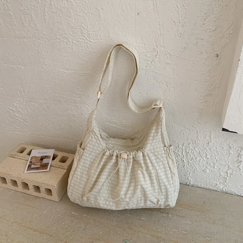 Casual Gingham Tote Bag