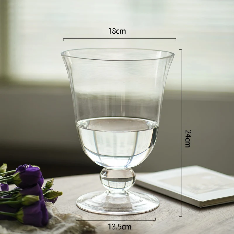 Tall Vintage-Inspired Stemmed Goblet with Pedestal Base Stornfield