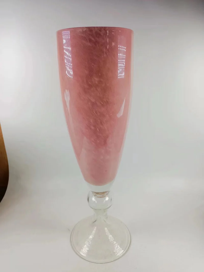 Tall Handblown Footed Pedestal Glass Trumpet Vase Stornfield