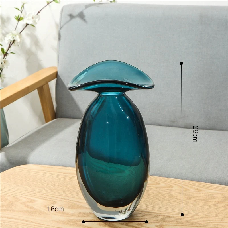 Organic Handblown Mushroom-Top Decorative Glass Vase Stornfield